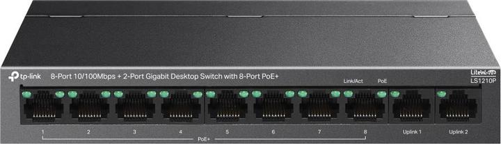 Image du produit TP-Link Commutateur de bureau à 8 ports 10/100Mbps + 2 ports Gigabit avec 8 ports PoE+ (8 ports)