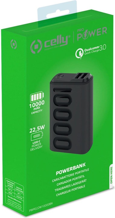 Actual product image Celly Powerbank (10000 mAh, 22.50 W, 37 Wh)