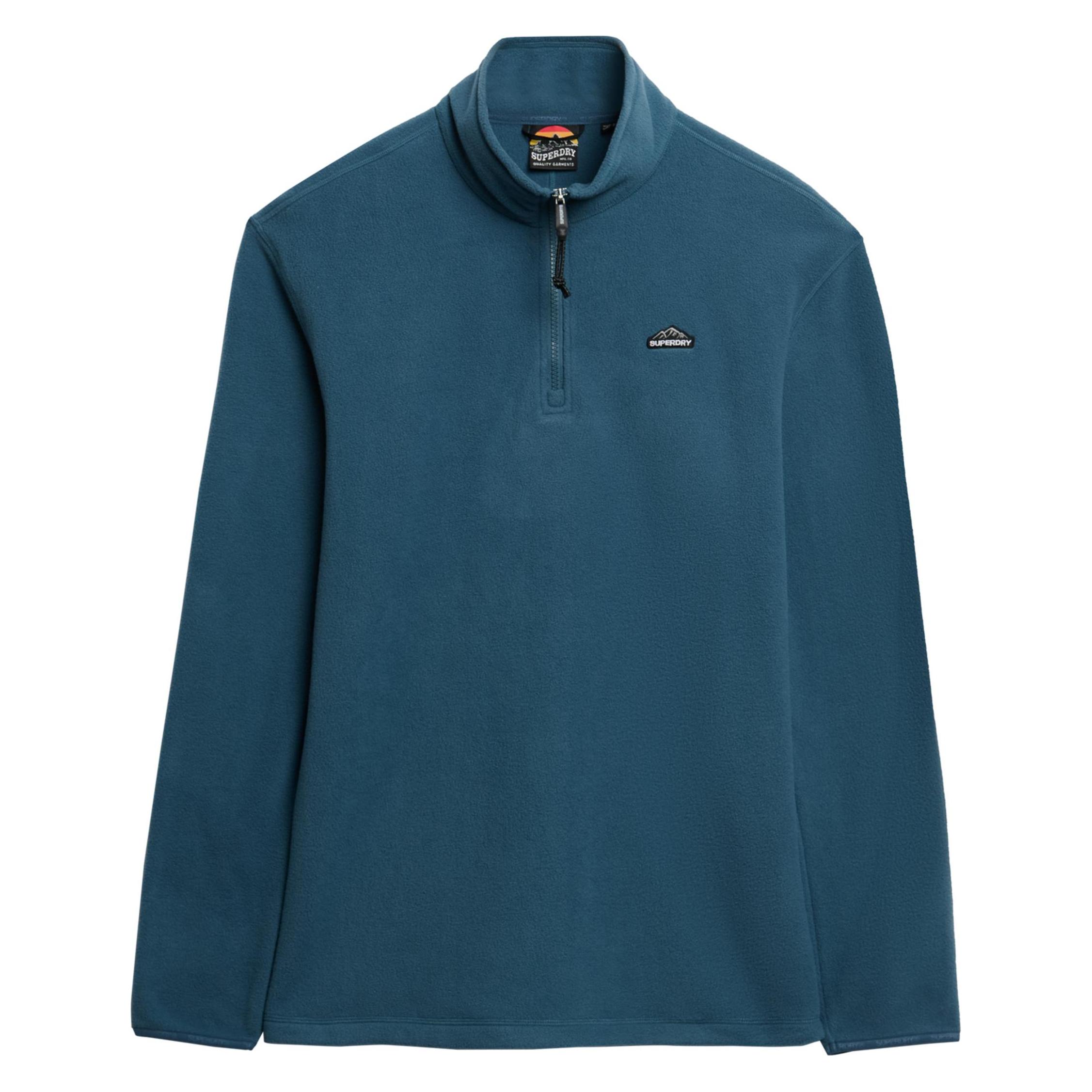 Superdry, Herren, Pullover, Polar Fleecejacke Mit Halblangem Reissverschluss, Blau, (3XL)