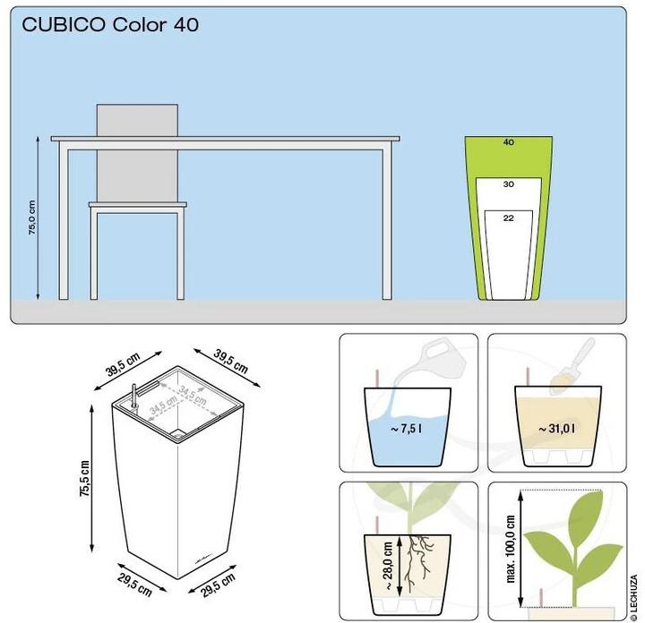 Actual product image Lechuza Cubico Color (39.50 cm)