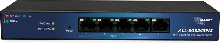 Actual product image Allnet managed L2 Gigabit Ethernet power over Ethernet support network switch (5 Ports)