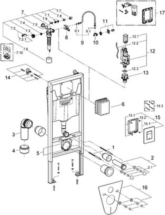 Actual product image Grohe Rapid SL 4-in-1 Inbouwreservoir - Voor hangend toilet Incl. bedieningsplaat en geluiddemping