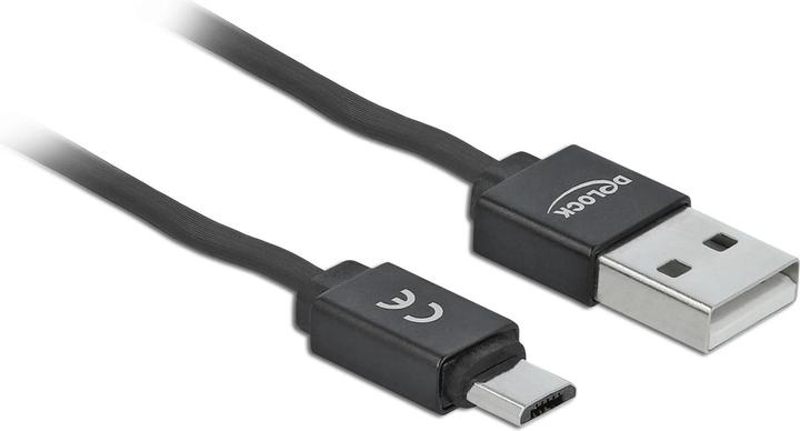 Actual product image Delock USB 2.0 cable USB-A - MicroB with car roll function, black (0.92 m, USB 2.0)