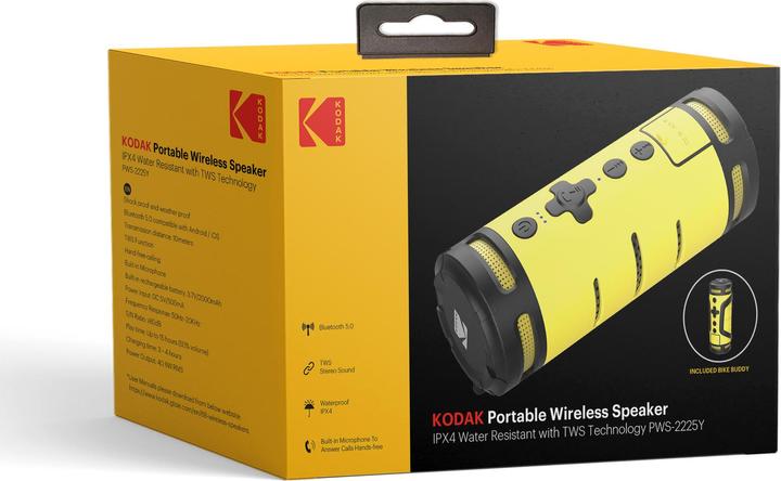 Actual product image Kodak PWS-2225Y Bike Buddy Bluetooth speaker (15 h)