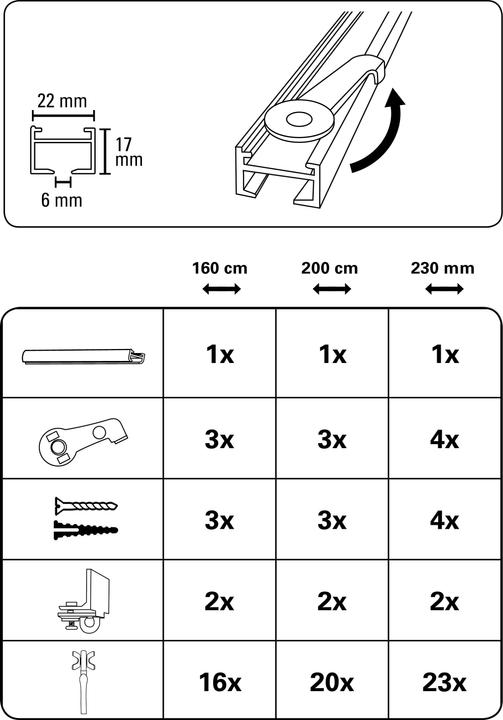 Nutritional values and ingredients Gardinia Aluminium curtain track set