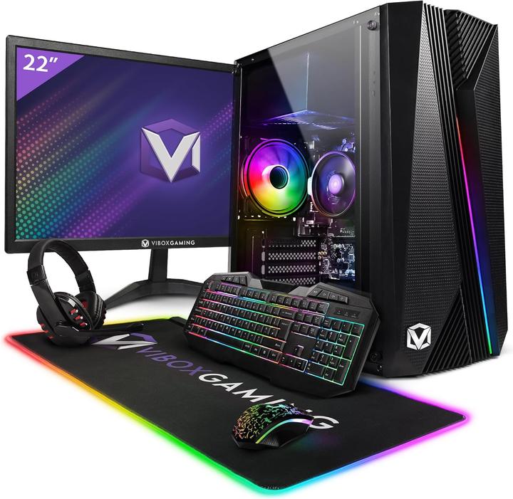 Produktbild Vibox VI-132 Gaming PC Set mit Monitor 22" und Ryzen 3 Prozessor (1000 GB, 16 GB, AMD Ryzen 3 3200G)