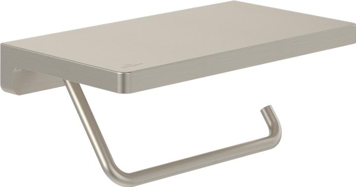 Actual product image Villeroy & Boch Elements - Striking toilet roll holder with shelf, 200 x 110 x 79 mm