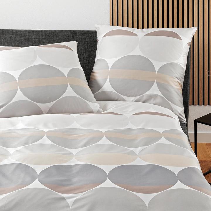 Produktbild Janine Mako-Satin Bettwäsche J.D. 87104 grau sand (155 x 220 cm, 80 x 80 cm)