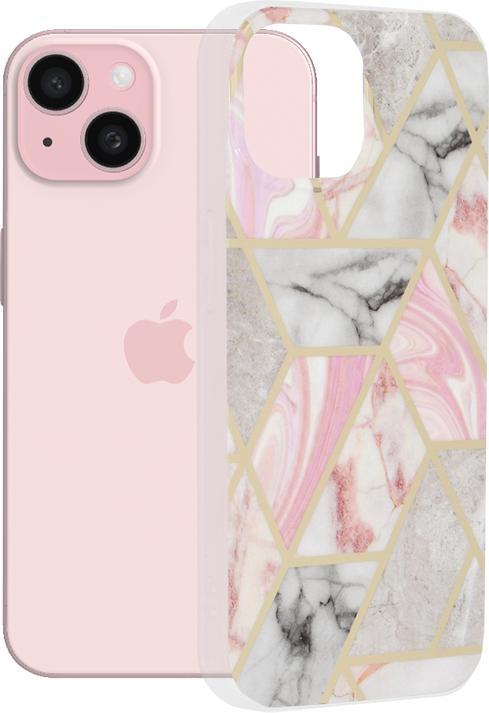 Actual product image Techsuit - Marble Series - iPhone 15 - Pink Hex (Apple iPhone 15)