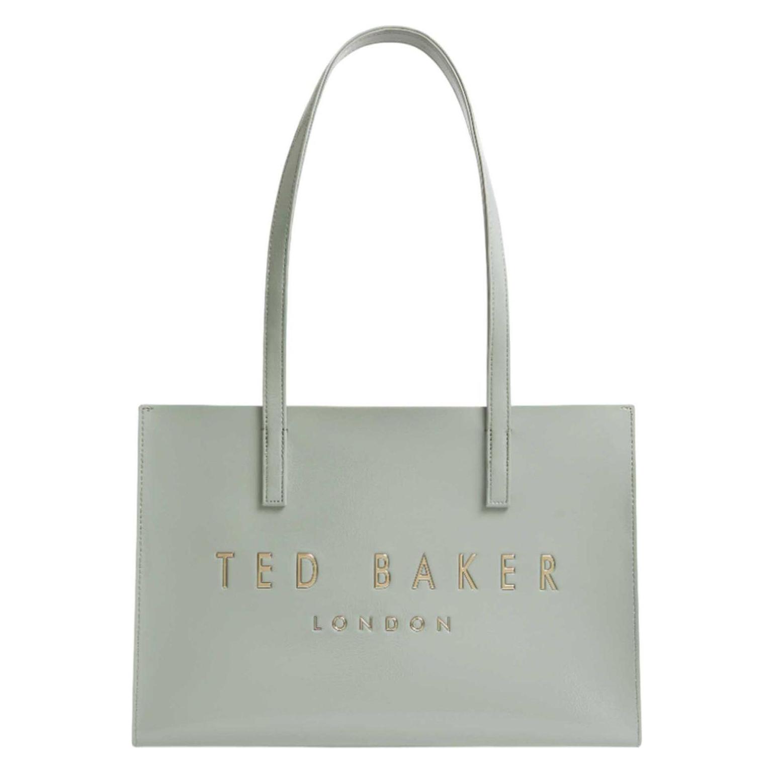 Ted Baker, Damen, Handtasche, Crinell Elongated Crinkle Icon Bag, Grün, Grau