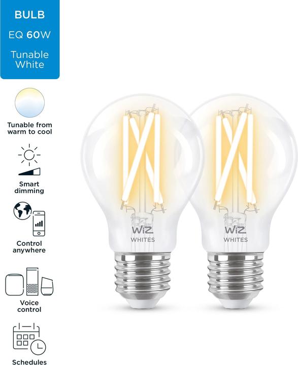 Produktbild WiZ Filament (E27, 7 W, 806 lm, 2 x, E)