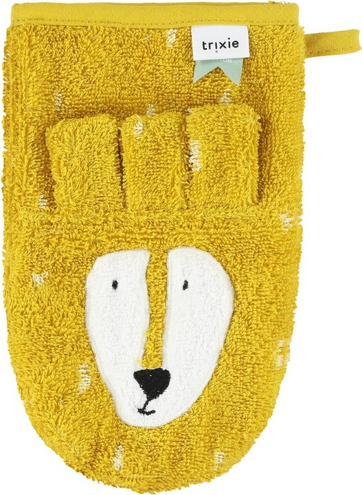 Actual product image Trixie Baby Wash mitt small set of 2 lion and fox