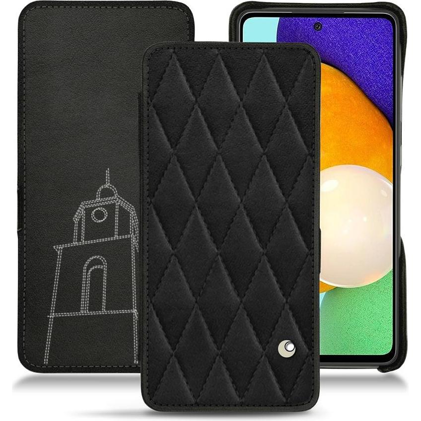 Noreve Lederschutzhülle horizontal (Samsung Galaxy A52), Smartphone Hülle, Schwarz