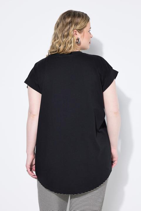 Actual product image Studio Untold Cap Sleeve Rounded Hem Tunic Tee (54)