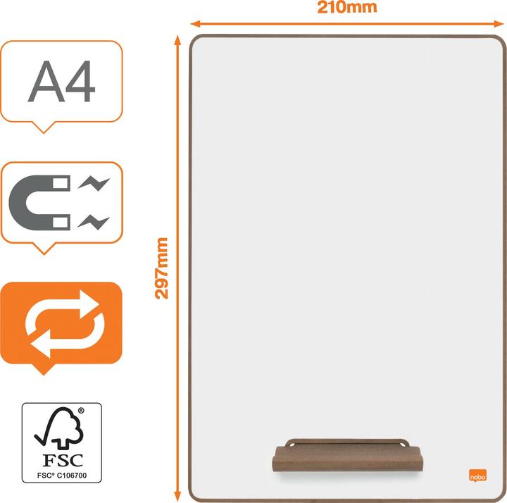 Actual product image Nobo Mini Whiteboard (210 x 297 mm)
