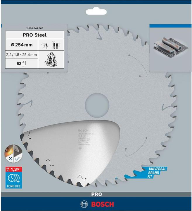 Produktbild Bosch Professional Zubehör PRO Steel Kreissägeblatt, 254 x 2,2 x 25,4 mm, T52
