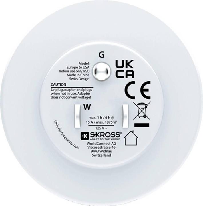 Actual product image Skross 1.500203C-E Travel adapter