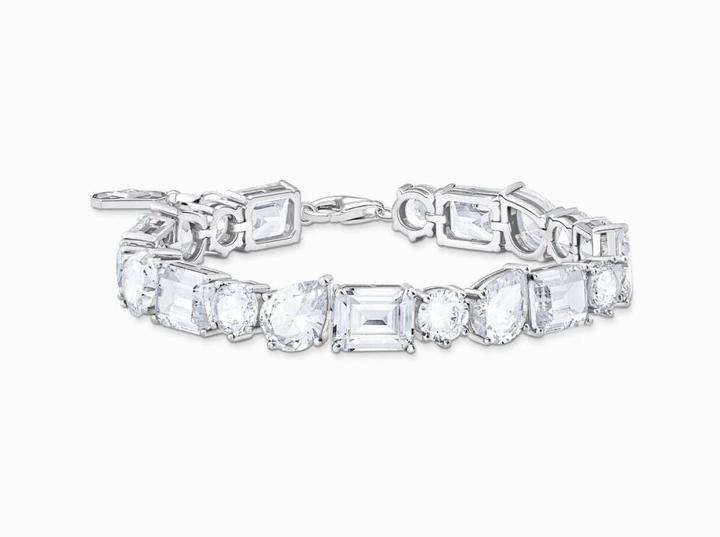 Produktbild Thomas Sabo Tennisarmband mit weissen Steinen in drei Schliffarten Silber (19 cm, Silber)