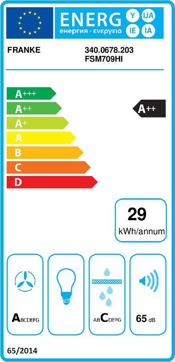 Energie-Label Franke 20 (70 cm, Induktionskochfeld)