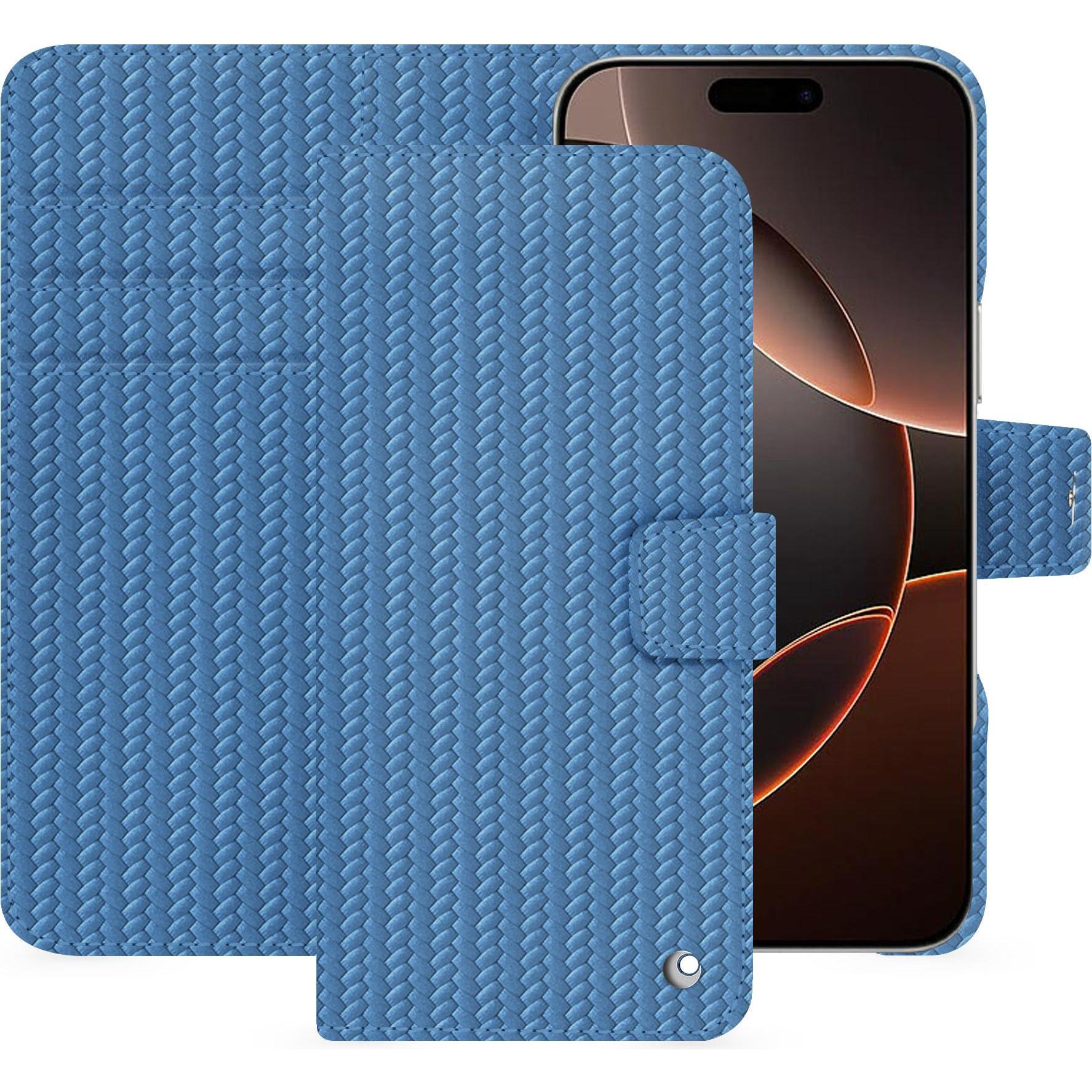 Noreve Lederschutzhülle Apple iPhone 16 Pro (Apple iPhone 16 Pro), Smartphone Hülle, Blau