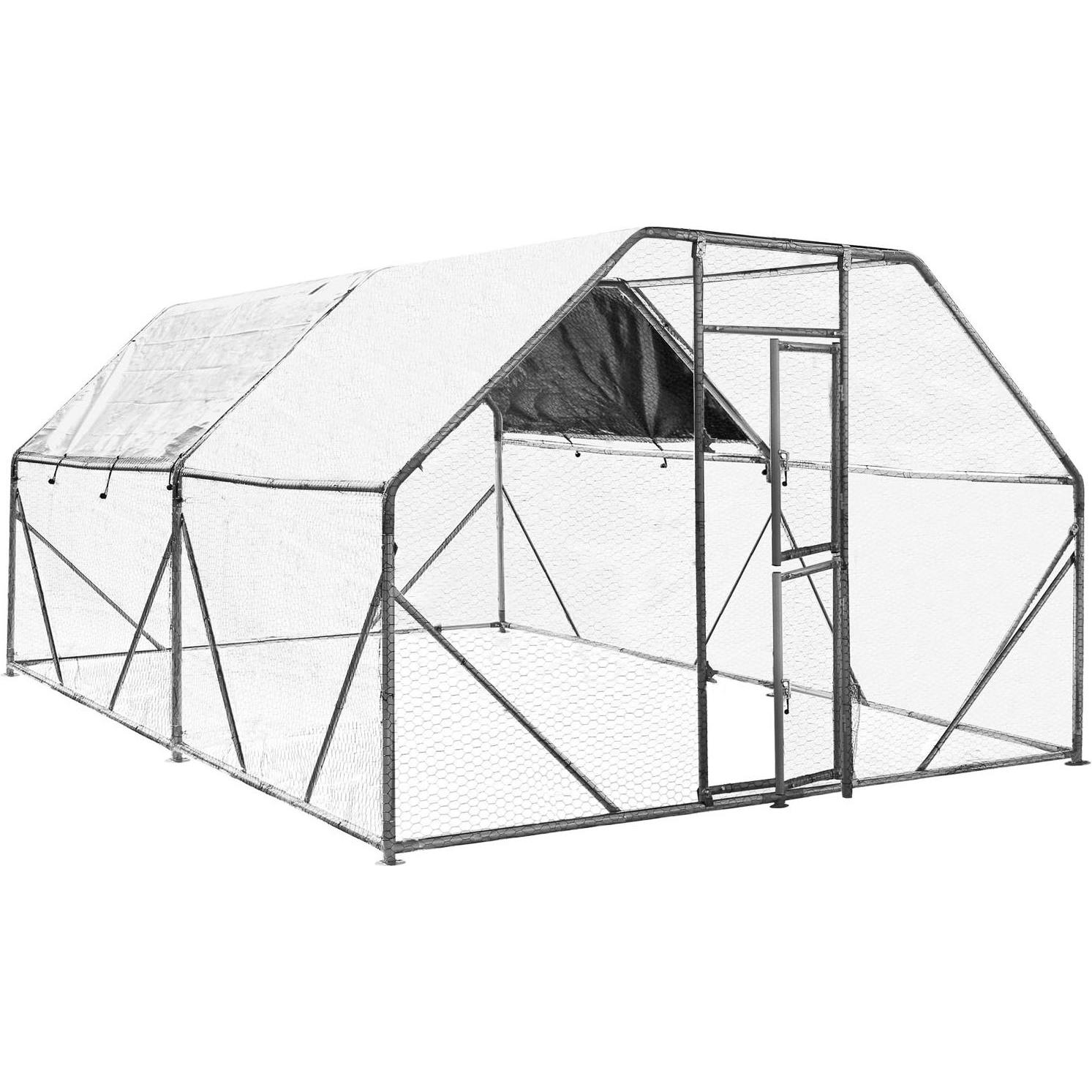 Wiltec XXL Freilaufgehege 6x3x2m Aussengehege Voliere Hühnerstall Kleintiergehege, Gehege