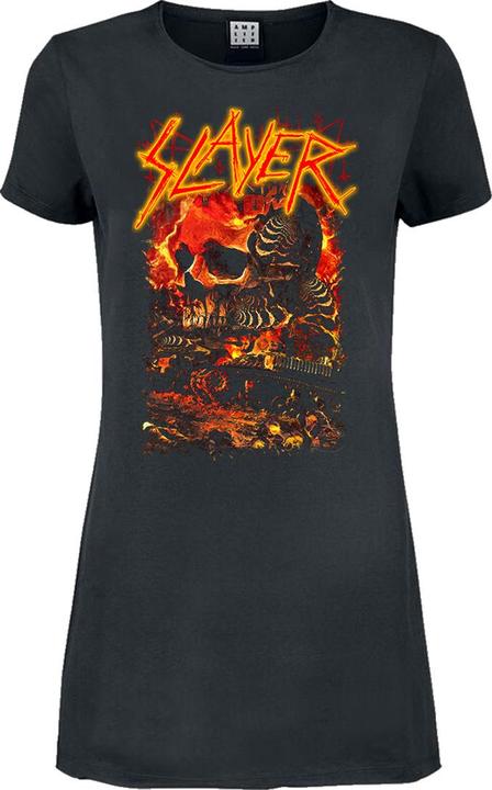 Actual product image Amplified Womens/Ladies War Skull Slayer T-Shirt Dress (XL)