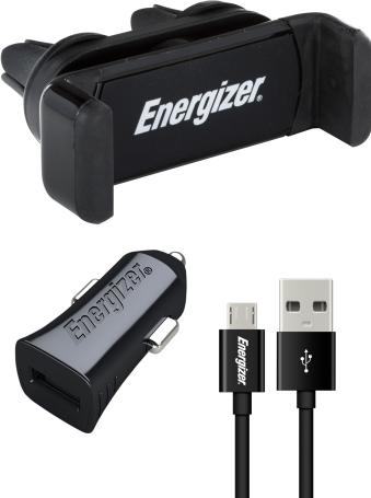 Produktbild Energizer Car kit - 1A - 1USB Ladegerät, Halterung für Lüftungsschlitz inkl. Micro-USB Kabel