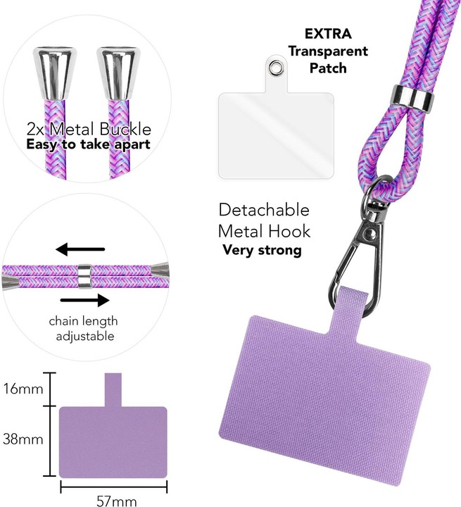 Productafbeelding Nalia Universele mobiele telefoonketting met pad