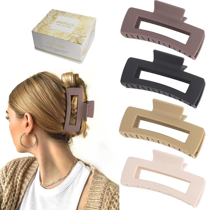 Activity Board 4 Stück Haarspange gross, rutschfeste Kunststoff-Haarspangen mit starkem Halt (4 Stk.)