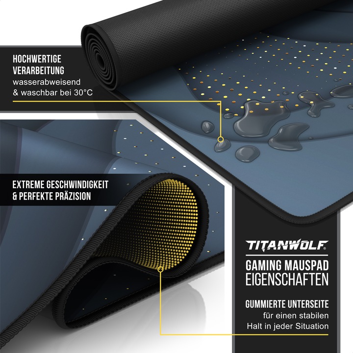 Actual product image Titanwolf Gaming Mouse Pad, 900 x 400mm XXL Speed Gaming Mouse Mat, Mousepad Extra Large Surface, Abstract (XXL)