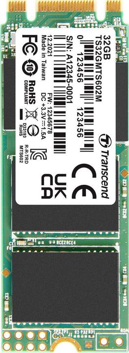 Actual product image Transcend SSD 32GB M.2 MTS602M (M.2 2260) MLC, SATA3 (32 GB, M.2 2260)