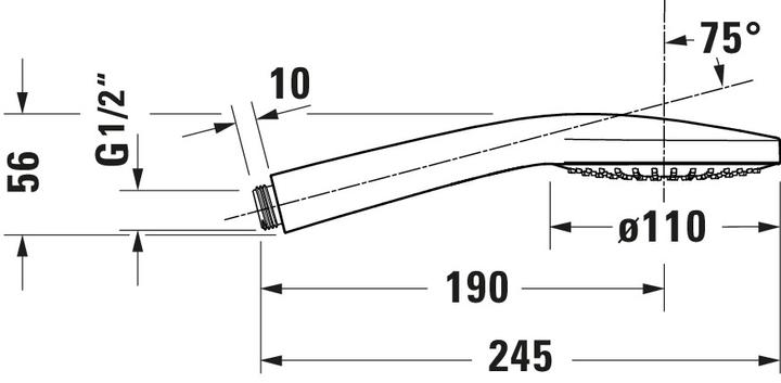 Nährwerte und Zutaten Duravit Handbrause 110, 1 jet, MinusFlow chrom / weiss (1 Strahlarten, 9.50 l/min)