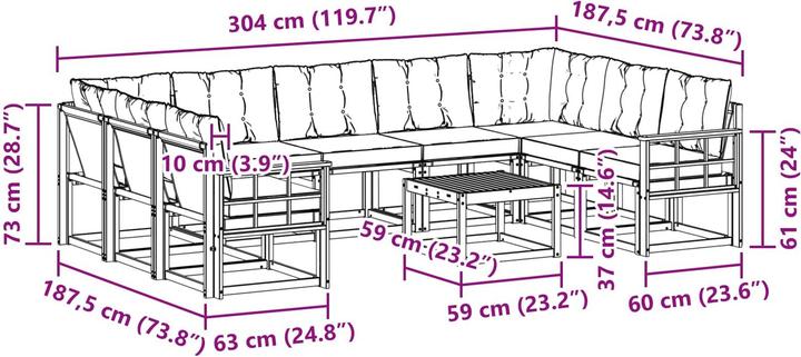 Produktbild vidaXL Gartenmöbel Set