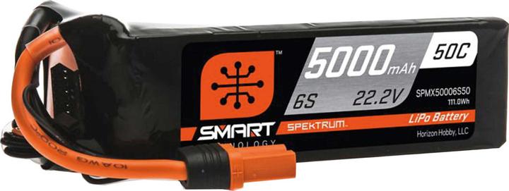 Image du produit Spektrum 5000mAh 6S 22.2V 50C Smart LiPo Batterie IC5 (22.20 V, 5000 mAh)