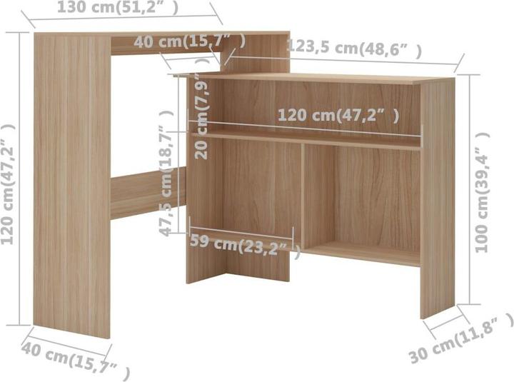 Produktbild vidaXL Meaghan (130 x 40 x 120 cm)