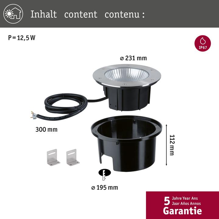 Productafbeelding Paulmann Bodeneinbauleuchte Durea (1300 lm, IP67)