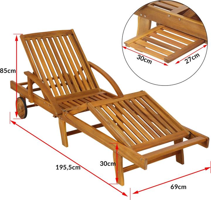 Produktbild Casaria Sonnenliege inkl. Auflage (195.50 cm)