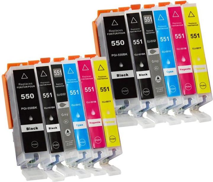 Image du produit Hermex Cartouches d'encre compatibles Canon Pixma MG 7550 (M, CF, Y, GY, C, PGBK)