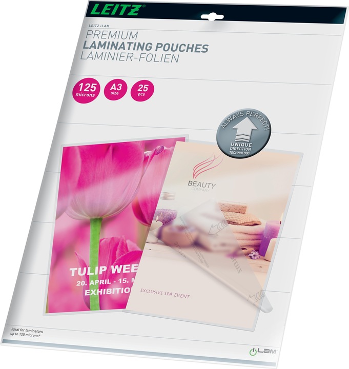 Actual product image Leitz Laminating film (A3, 25 Piece, 125 µm)
