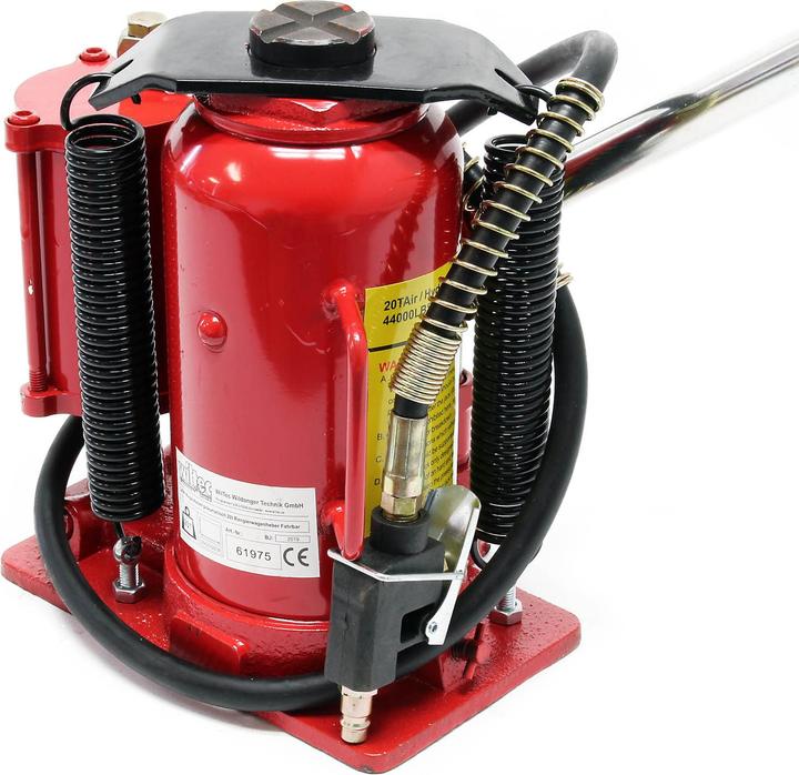 Wiltec Hydraulischer Stempelwagenheber 20T pneumatisch Flaschenwagenheber