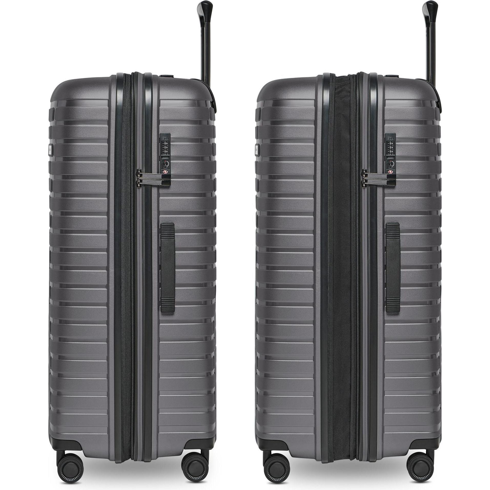 Thumbnail - Pactastic, Koffer, Collection 04 THE LARGE + 4 Rollen Trolley L 75 cm mit Dehnfalte, Grau, (109 l, L (90 - 115l))