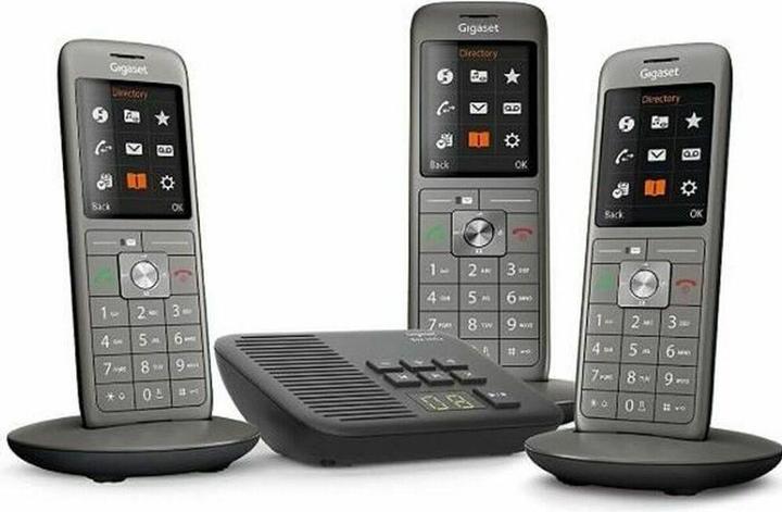 Actual product image Gigaset Téléphone fixe sans fil compatible CL660A Trio - 3 combinés (Gris)