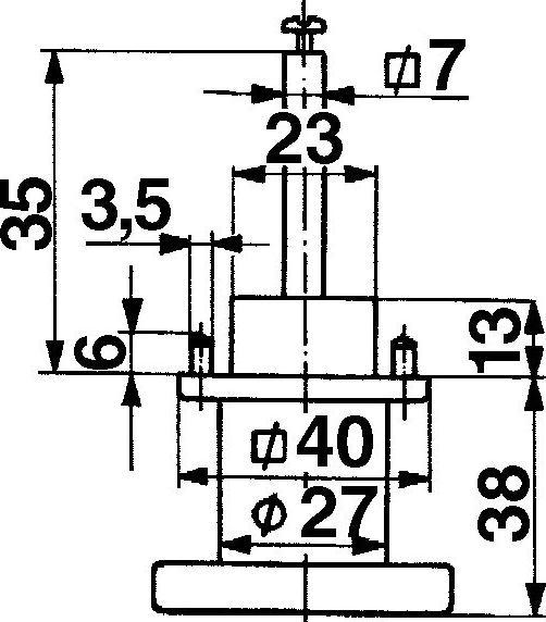 Actual product image Heusser Rotary knobs 3403 / 3404 (Door handle)