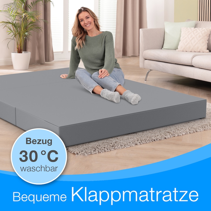 Produktbild Bestschlaf Klappmatratze, 3-teilige Faltmatratze, Reisebett, Gästematratze (120 x 195 cm, Schaumstoffkern)