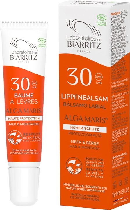 Produktbild Laboratoires de Biarritz Lippenbalsam LSF30 ohne Parfum Bals (Pflegestift, 15 ml)