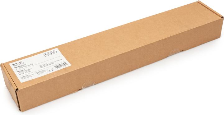 Actual product image Digitus 1U Aluminum PDU rackmountable 12xC13 16A 230VAC 50/60Hz Safety plug