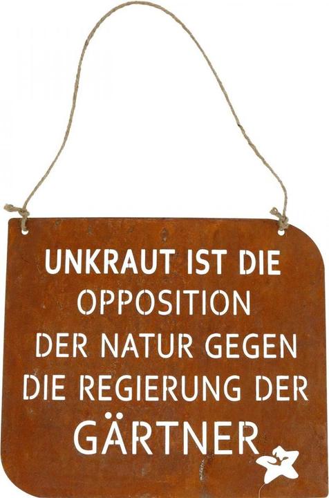 Actual product image Viana Gartenschild mit Spruch Unkraut