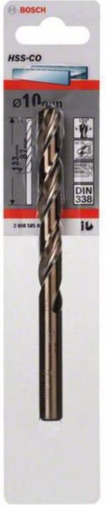 Produktbild Bosch Professional Zubehör Metallbohrer HSS-Co, DIN 338, 10 x 87 x 133 mm, 1er-Pack (10 mm)