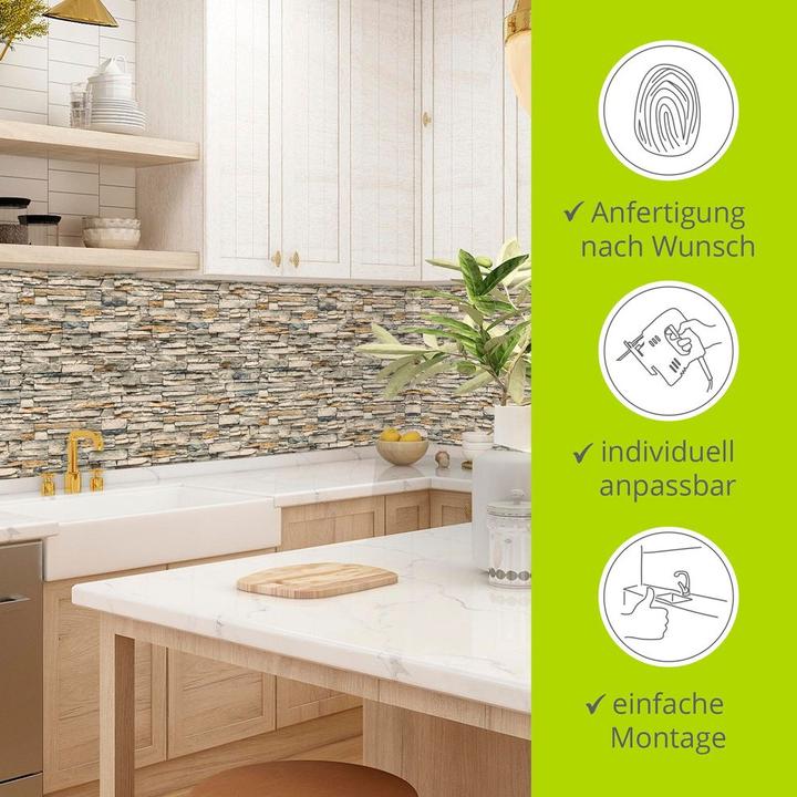 Image du produit Artland Dos de cuisine en aluminium Vieux mur de briques brun