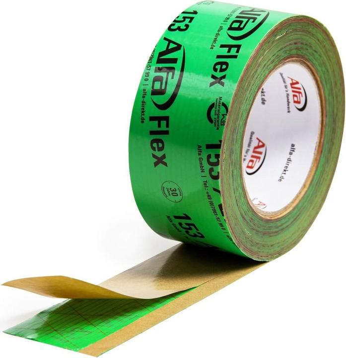 Produktbild Alfa Flex (Flexibles Folienband) 50 mm | Dampfsperrklebeband | aggressiv klebend | luftdicht winddicht (50 mm)